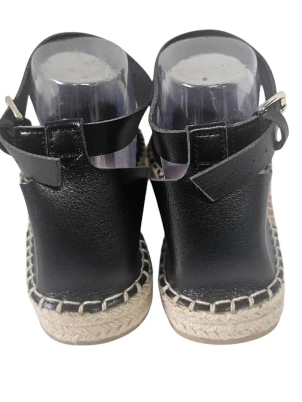 OLD NAVY black canvas & faux leather espadrilles size 10 - Like New